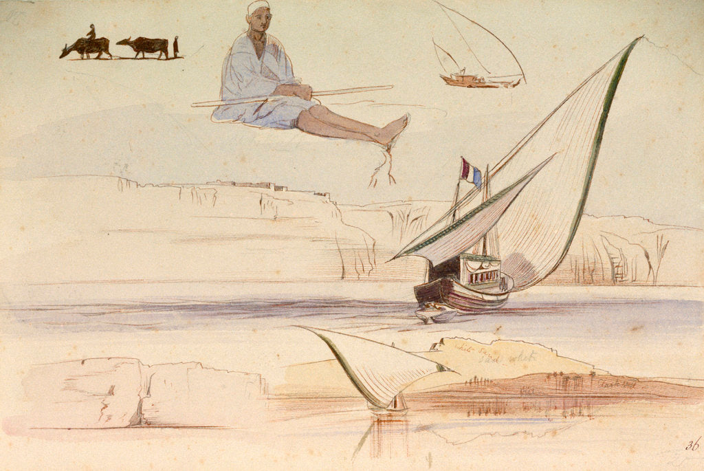 Detail of Studies on the Nile by Edward Lear