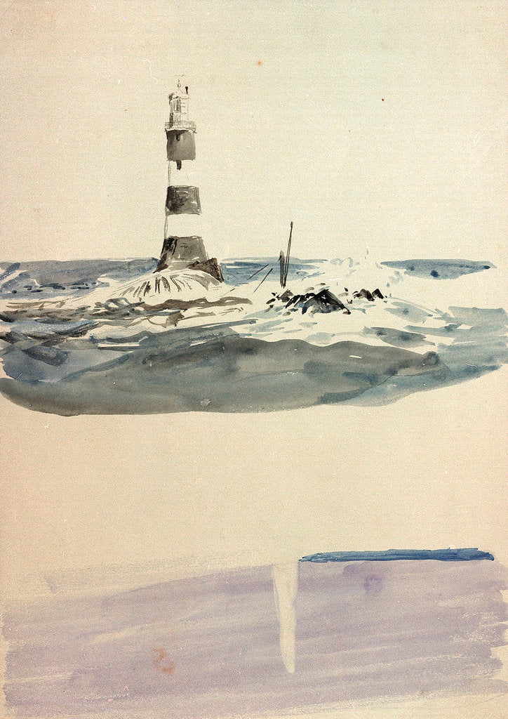Detail of Eddystone lighthouse of 1759 by William Lionel Wyllie