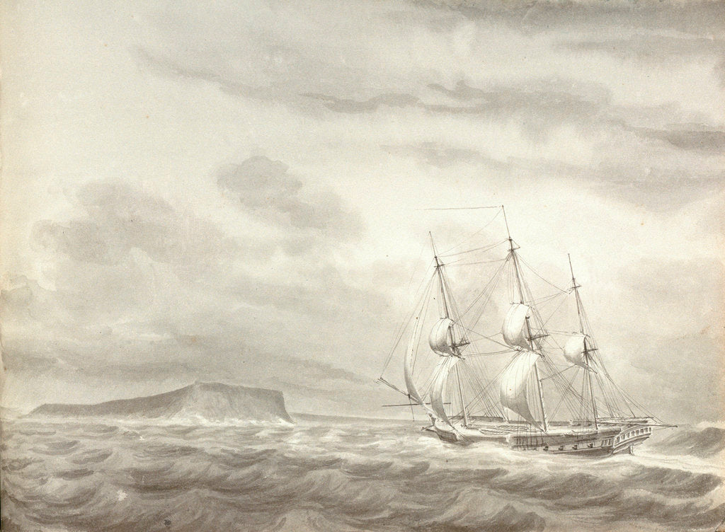 Detail of Cape Molo, Minorca and HMS 'Menelaus' by William Innes Pocock