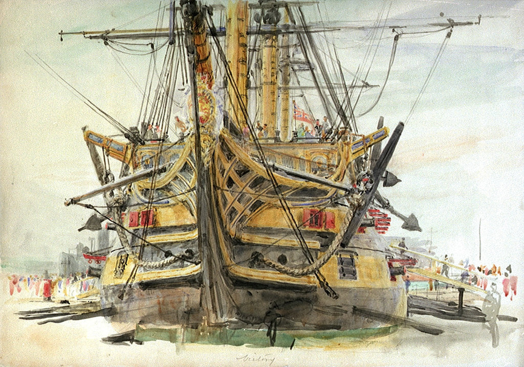 Detail of HMS Victory by William Lionel Wyllie
