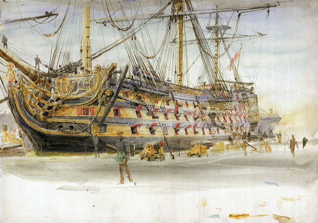 Detail of HMS Victory During Her Restoration by William Lionel Wyllie