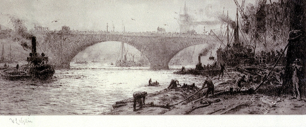 Detail of London Bridge, circa 1925 by William Lionel Wyllie