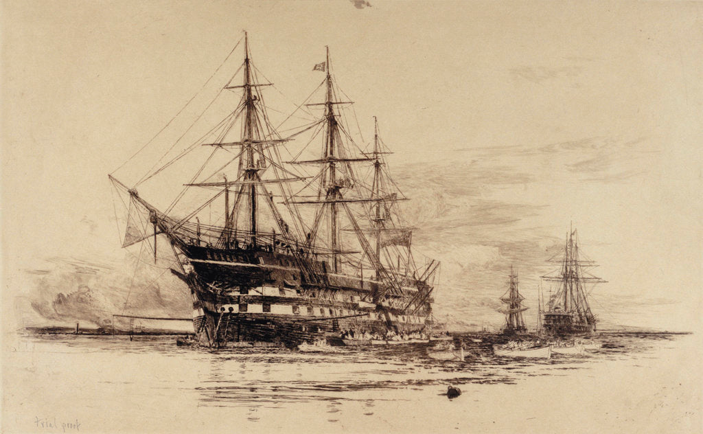 Detail of Training ship 'Exmouth' by Wiiliam Lionel Wyllie