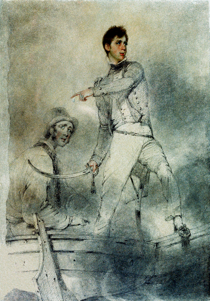 Detail of Captain Fleetwood Pellew commanding HMS 'Terpsichore' by George Chinnery