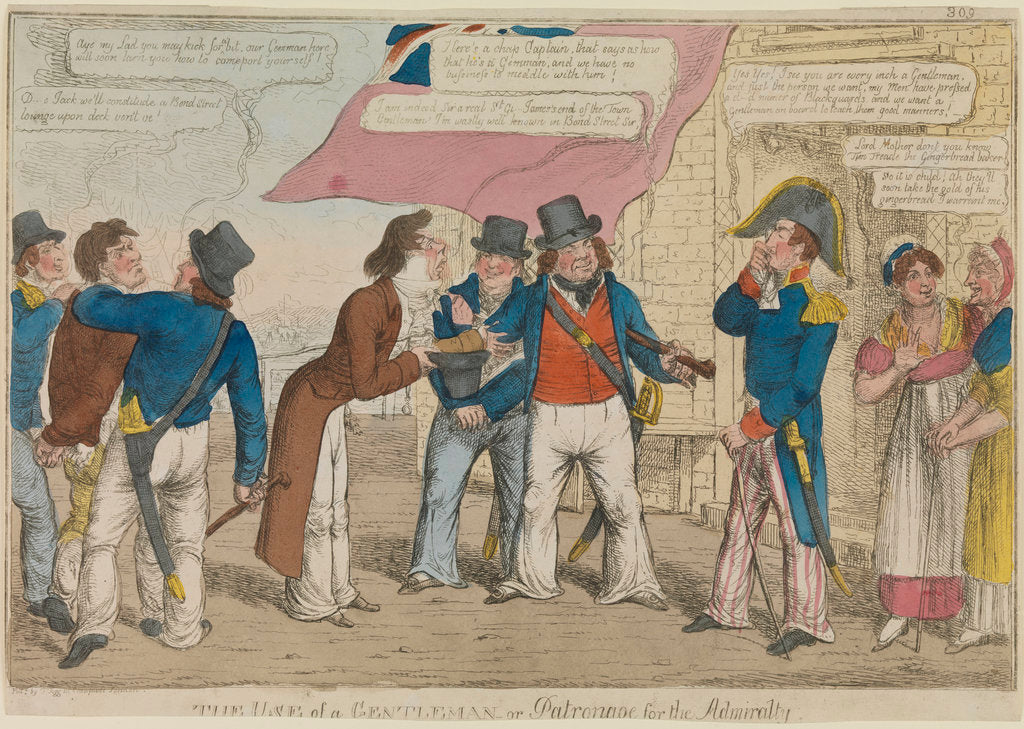 Detail of 'The use of a gentleman or patronage for the Admiralty' (caricature) by Thomas Tegg