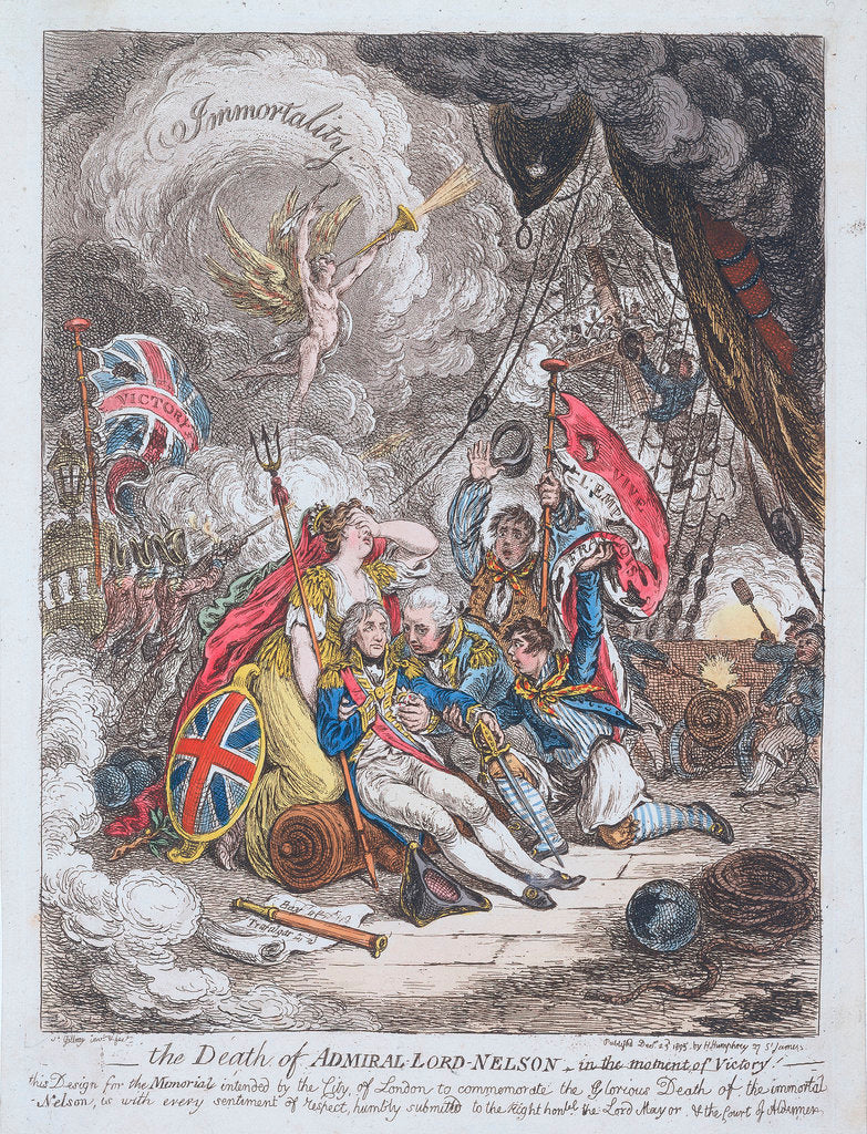 Detail of The Death of Admiral Lord Nelson - in the moment of Victory by James Gillray