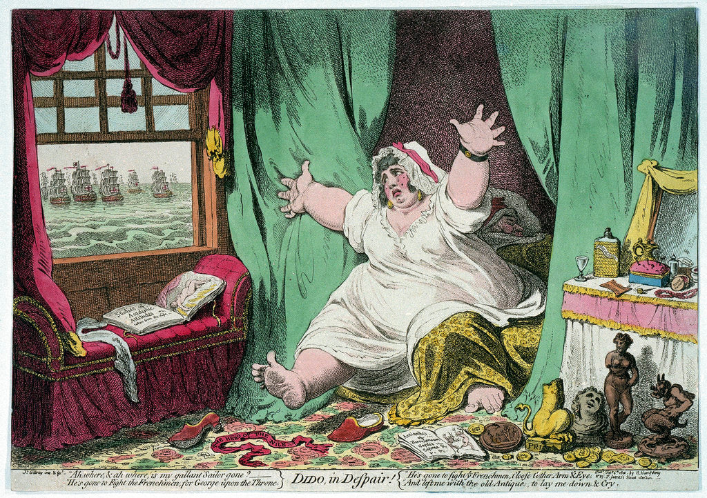 Detail of Dido in despair by James Gillray