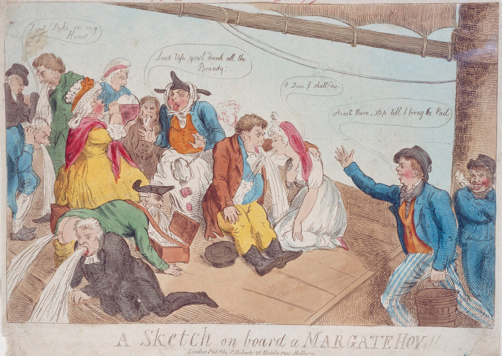 Detail of A sketch on board a Margate Hoy by P. Roberts