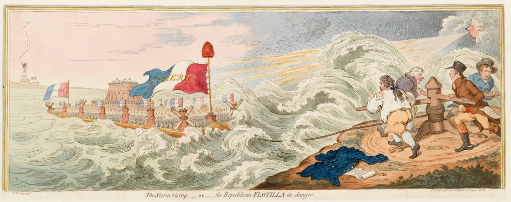Detail of The Storm rising; - or - the Republican Flotilla in danger by James Gillray