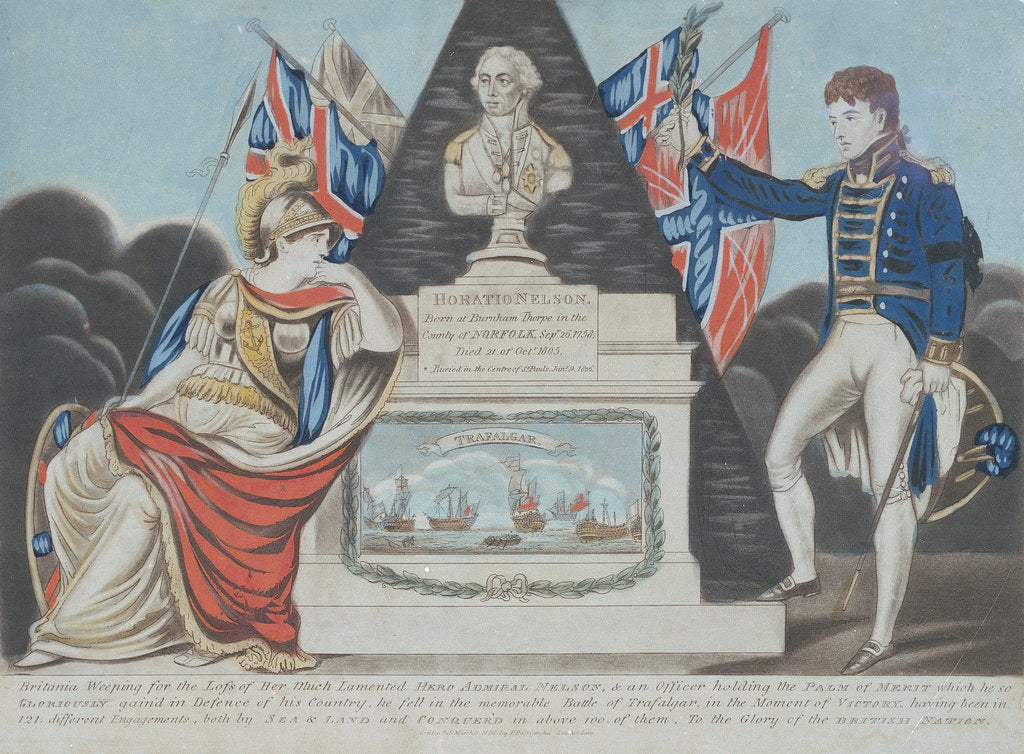 Detail of 'Britannia Weeping for the Loss of Her Much Lamented Hero Admiral Nelson by P. Patriarcha
