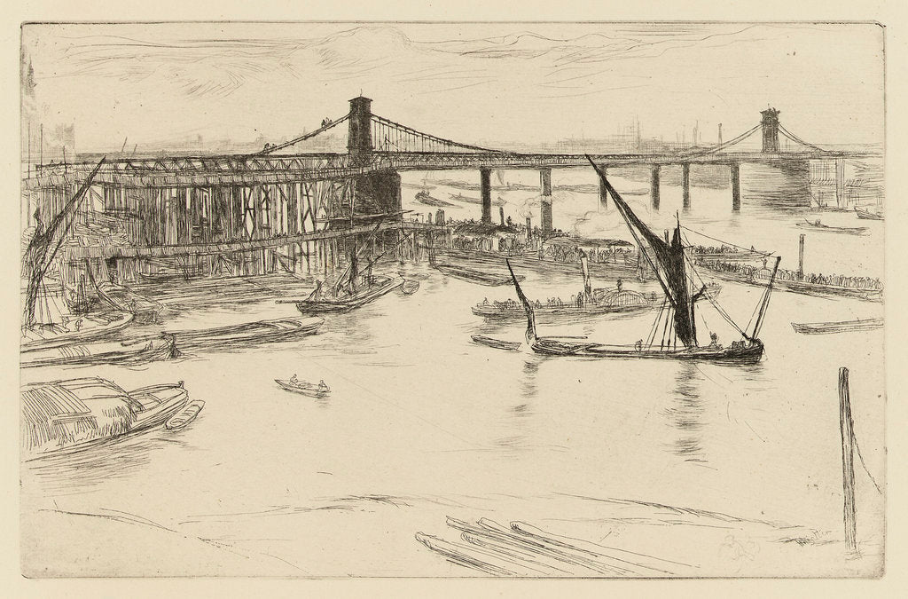 Detail of Old Hungerford Bridge by James Abbott McNeill Whistler