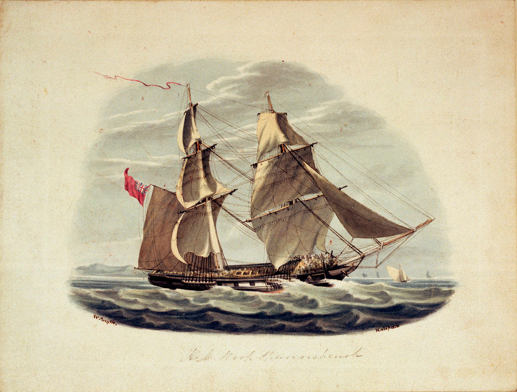 Detail of HM Sloop 'Sparrowhawk' by William Smyth