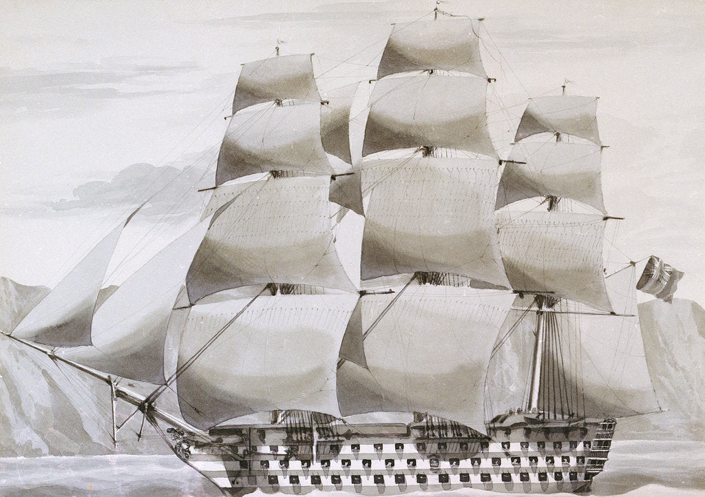 Detail of HMS 'Caledonia' by James Kennett Willson