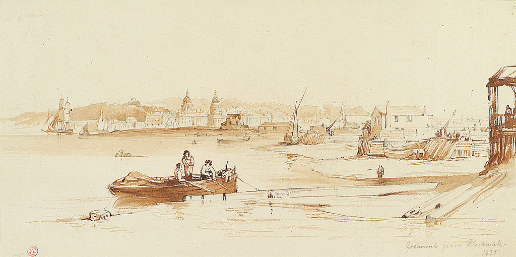 Detail of Greenwich from Blackwall by Edward Duncan