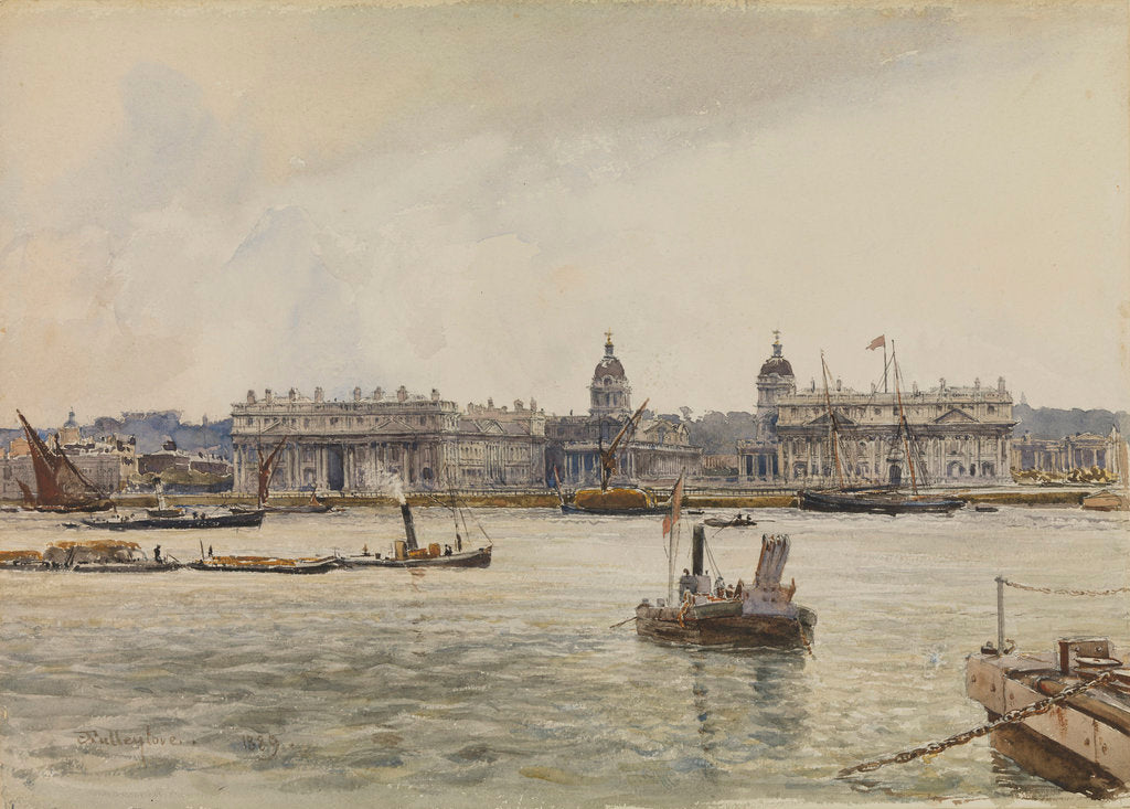 Detail of Royal Naval College, Greenwich, from the river by John Fulleylove