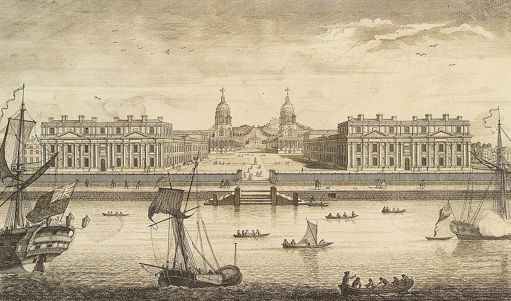 Detail of A Prospect of Greenwich Hospital from the River by J. June