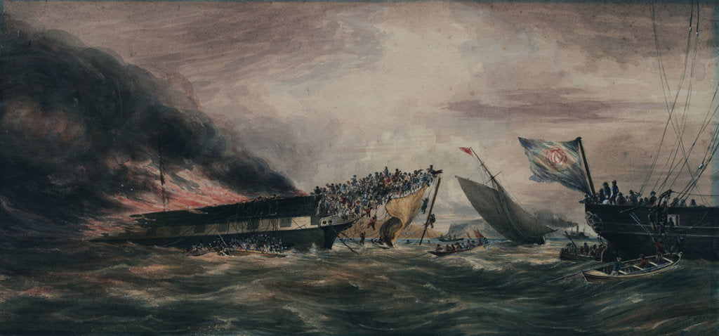 Detail of Burning of the Ocean Monarch, emigrant ship, 24 Aug 1848 by Prince de Joinville