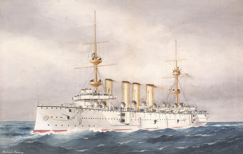 Detail of HMS 'Powerful', 1st Class cruiser launched 1895 by W. Mackenzie Thomson