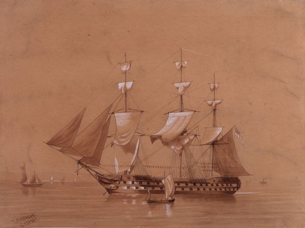 Detail of HMS 'Revenge' (1805) by T. Robinson