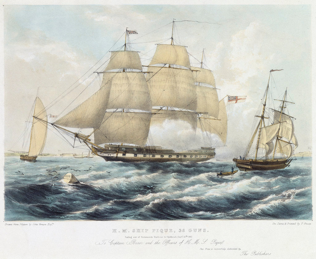Detail of HMS 'Pique' by John Vernon