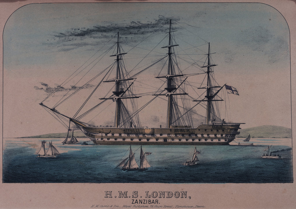 Detail of HMS 'London', Zanzibar by H.M. Currie & Son