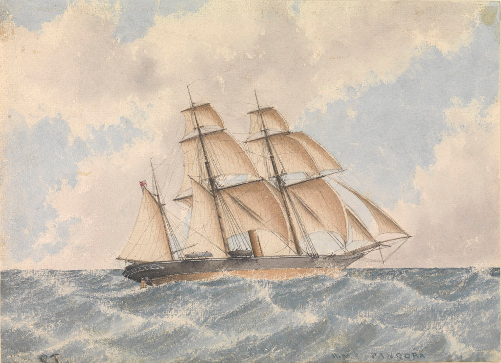 Detail of HMS 'Pandora' (1861) by T.C.D. Thompson