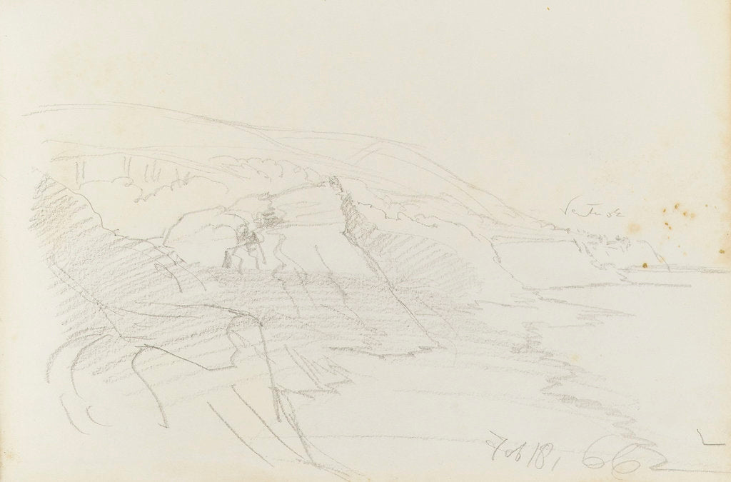 Detail of Rough sketch of a distant view of Ventnor, 18 February  1866 by John Brett
