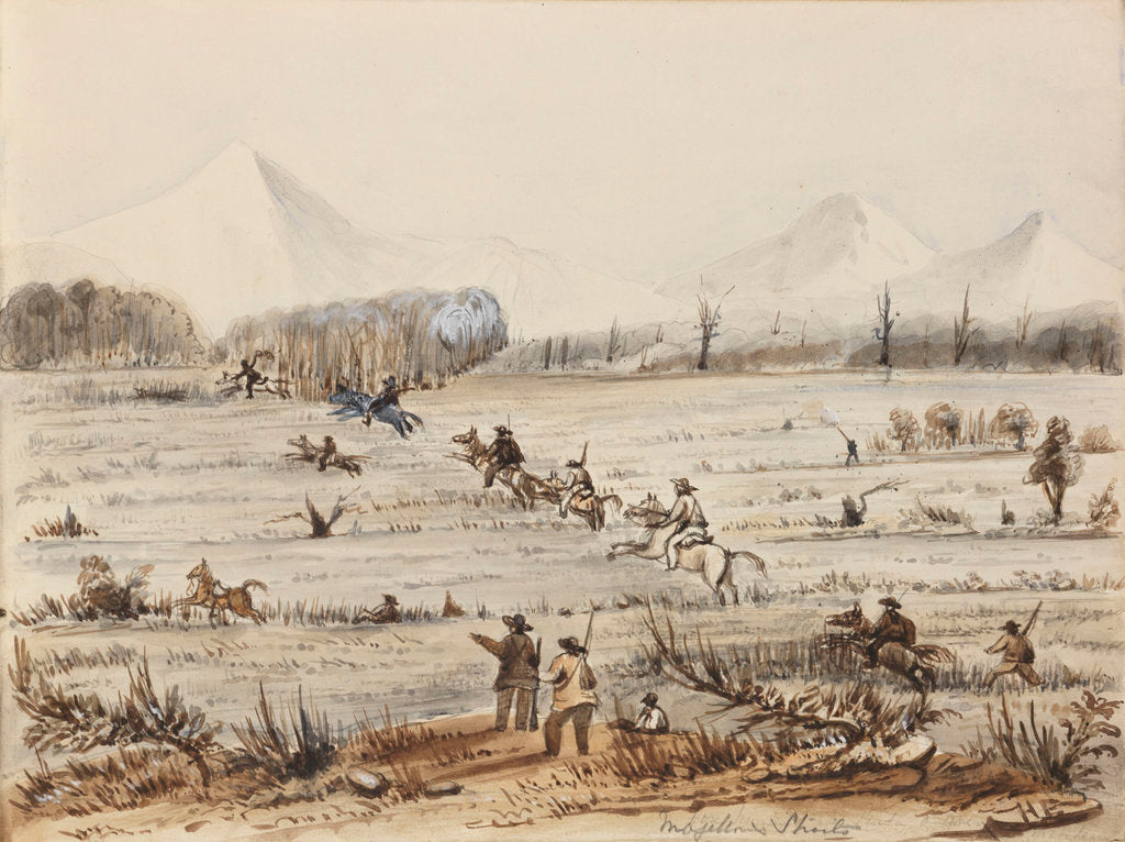 Detail of Fox hunting, Magellan Straits by Harry Edmund Edgell
