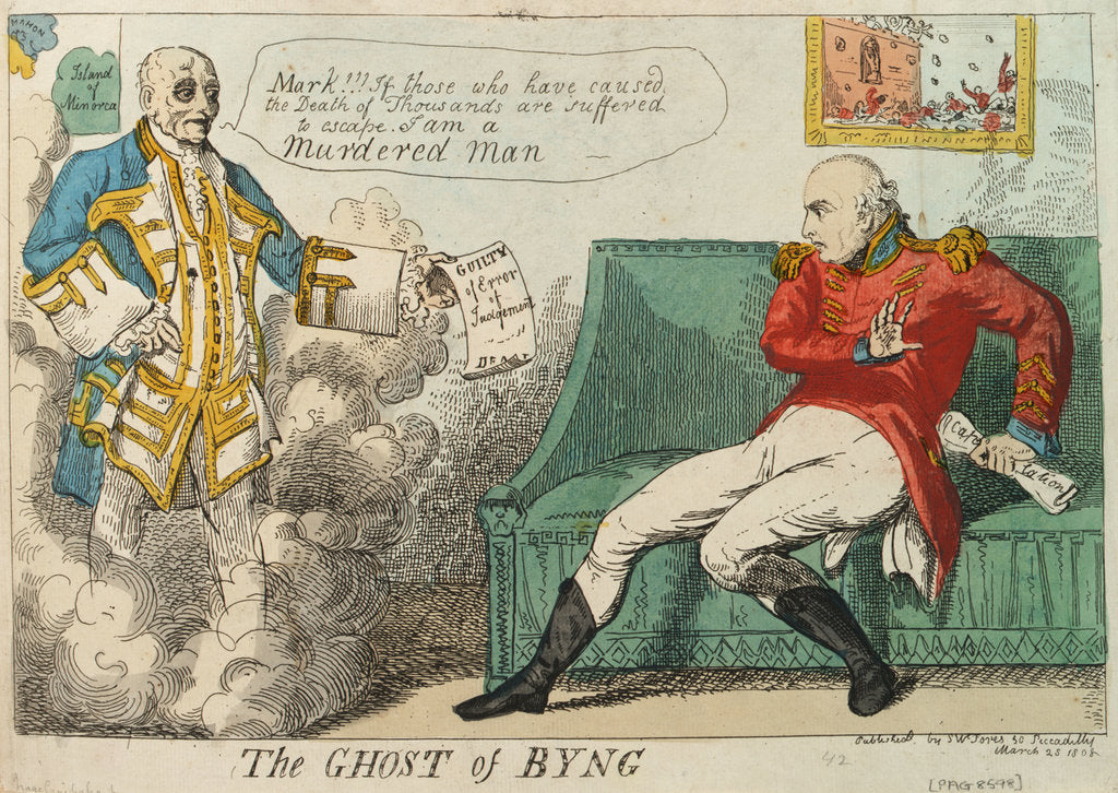 Detail of The Ghost of Byng by Isaac Cruikshank
