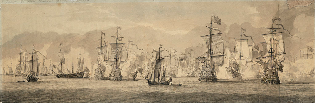 Detail of Dutch fleet by Willem van de Velde the Elder