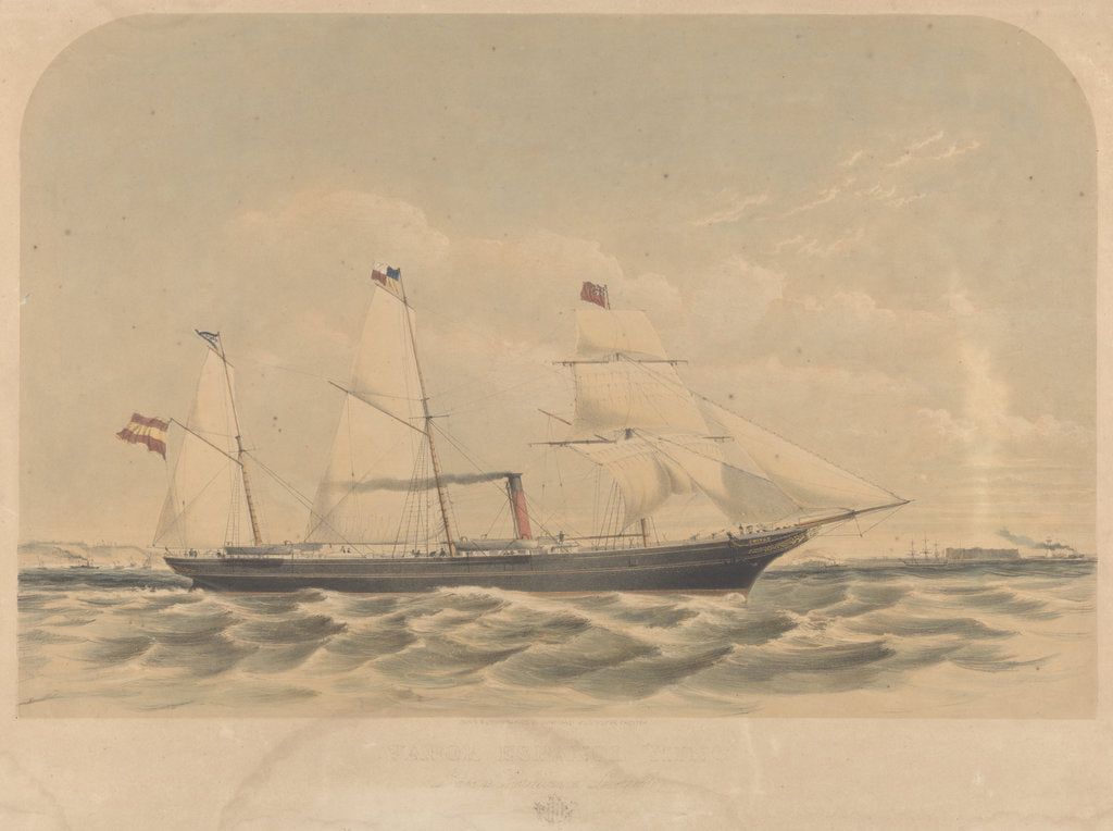 Detail of Lithograph of the Spanish vessel 'Mino' (1870) by J. McCahey