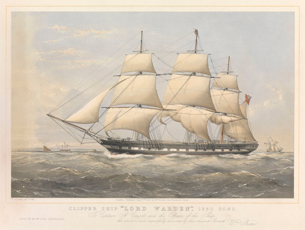 Detail of Clipper ship 'Lord Warden' by Thomas Goldsworth Dutton