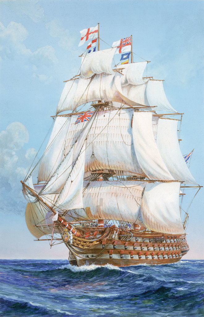 Detail of HMS 'Victory' under full sail by unknown