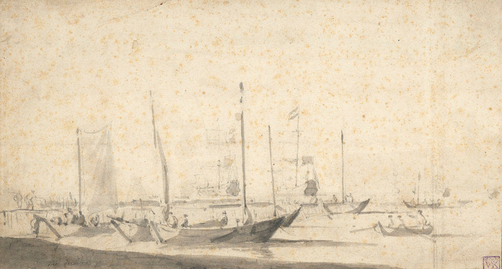 Detail of Weyschuits getting ready for sea in the Helder by Willem van de Velde the Elder