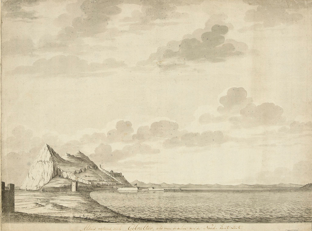 Detail of A view of Gibraltar from the north by unknown