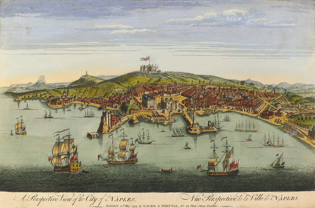 Detail of A perspective view of the city of Naples by Robert Laurie & James Whittle