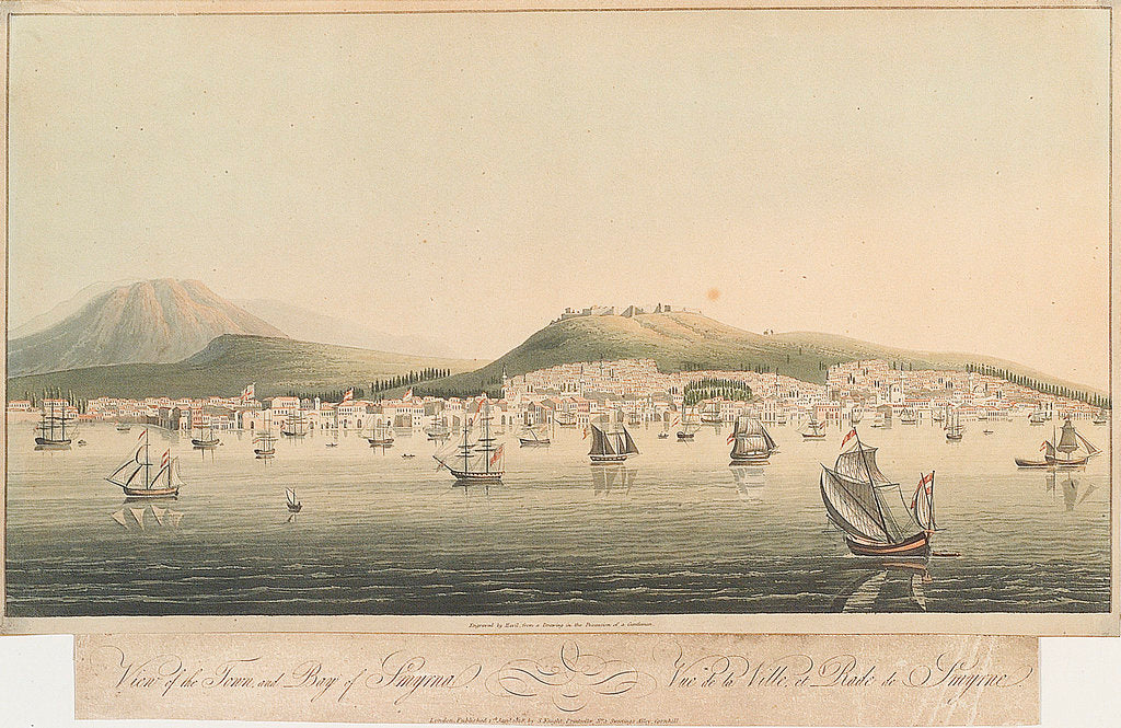 Detail of View of the town and bay of Smyrna by Havil