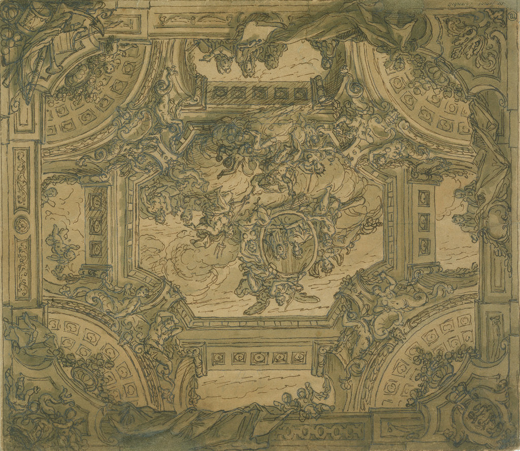 Detail of Design for the upper hall ceiling by James Thornhill