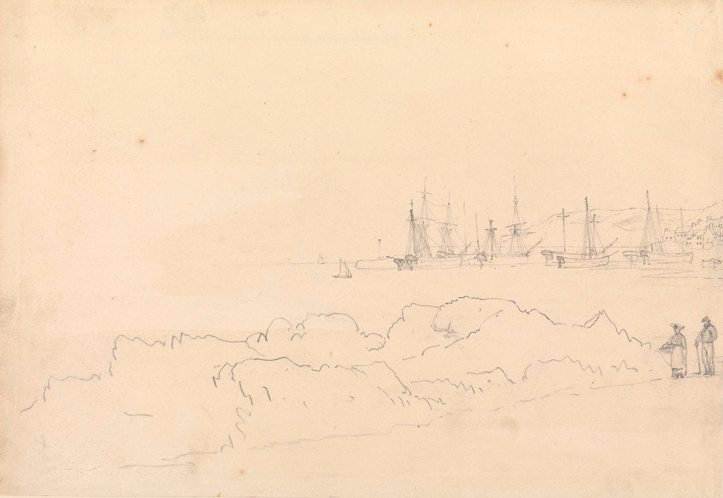 Detail of View of St. Aubin - Jersey, 1808 by John Christian Schetky