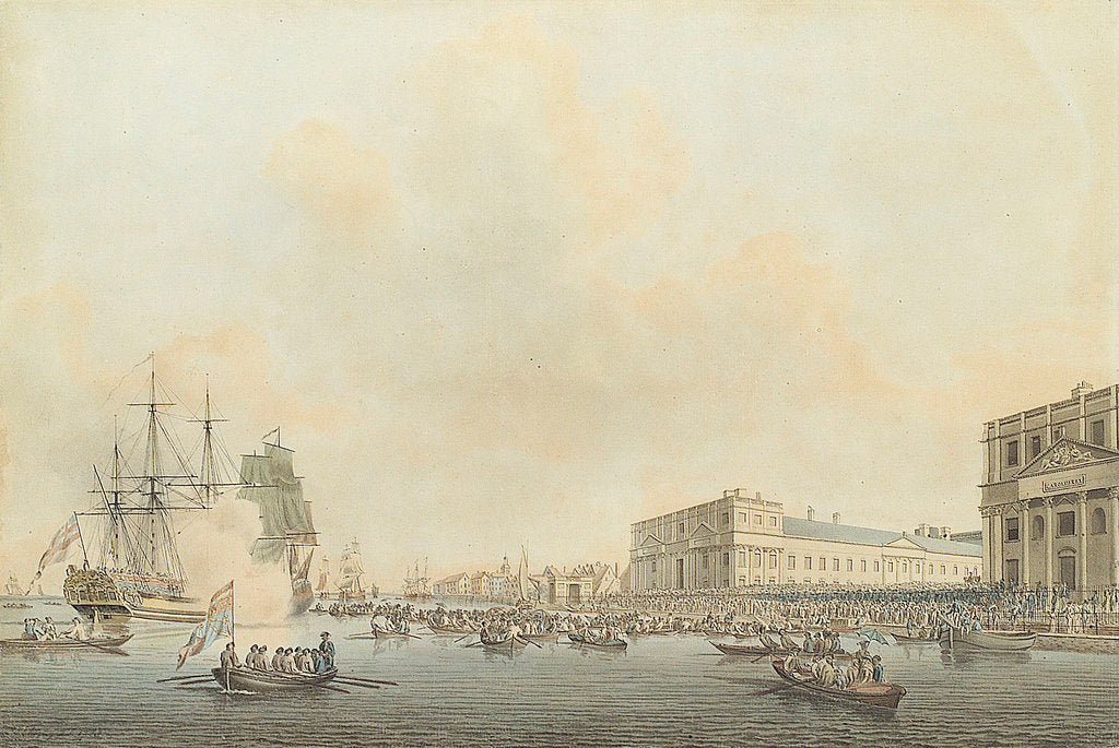 Detail of The departure of Prince William Henry from Greenwich for Hanover, 1783 by Robert Cleveley