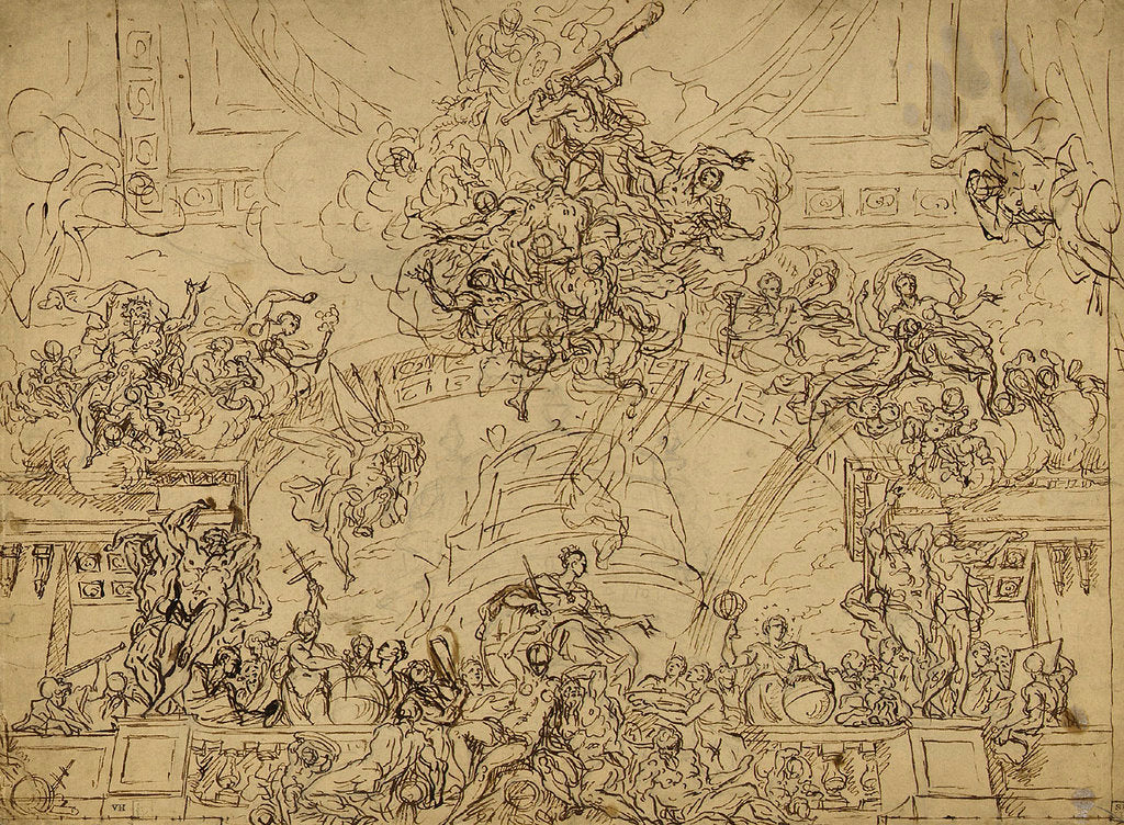 Detail of Design for the east end of the ceiling of the Painted Hall by James Thornhill