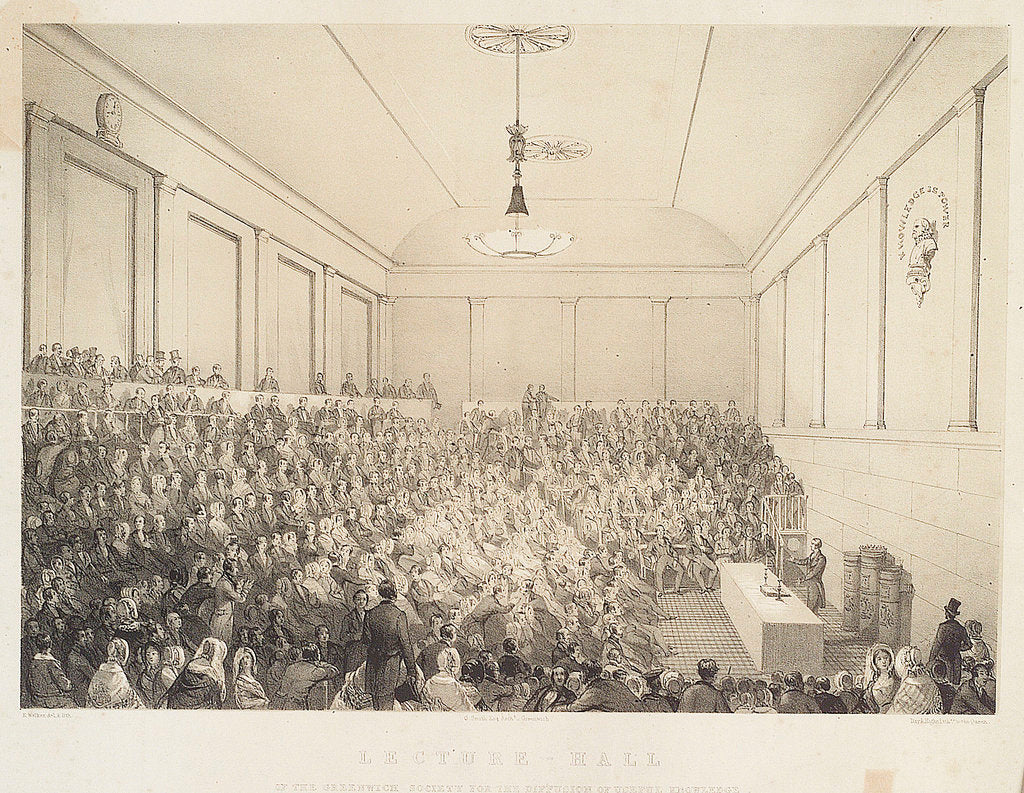 Detail of Lecture-Hall of the Greenwich Society for the Diffusion of Useful Knowledge by E. Walker