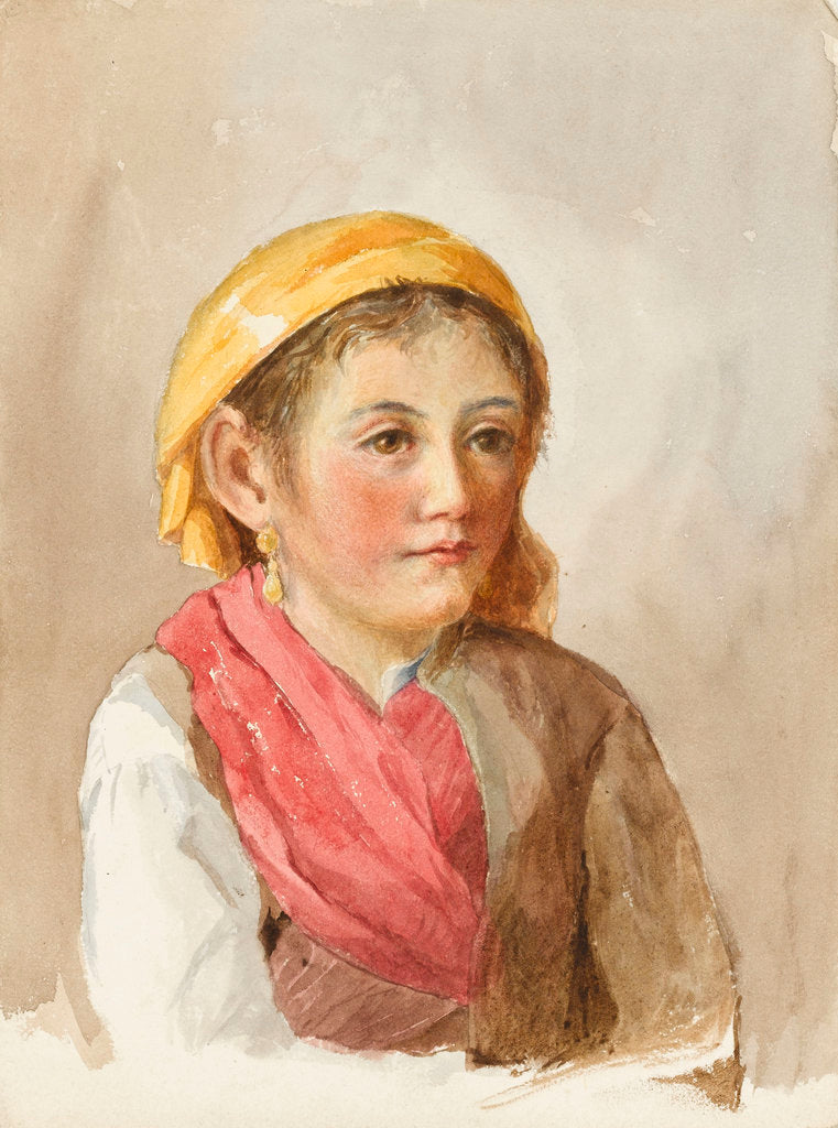 Detail of A young Italian peasant girl by Matilda Rose Herschel