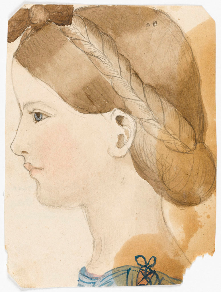 Detail of Portrait of M Rose Herschel aged 7 (1851) by her sister Maria, aged 11 by Maria Sophia Herschel