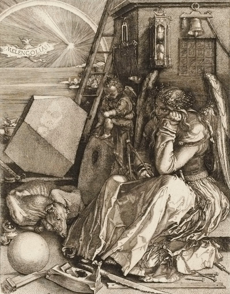 Detail of Melencolia I by Albrecht Dürer