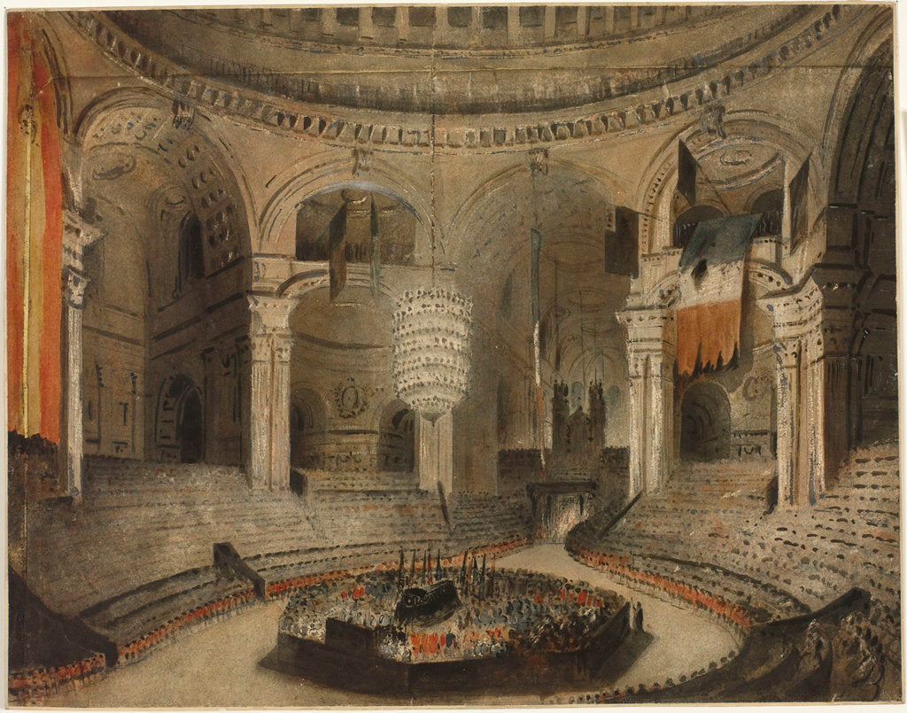 Detail of Interment of Nelson at St Paul's, 9 January 1806 by Augustus Charles Pugin