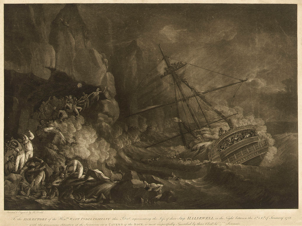 Detail of The loss of the East India Company's ship 'Halsewell' on the night of the 5-6 January 1786 by Robert Dodd