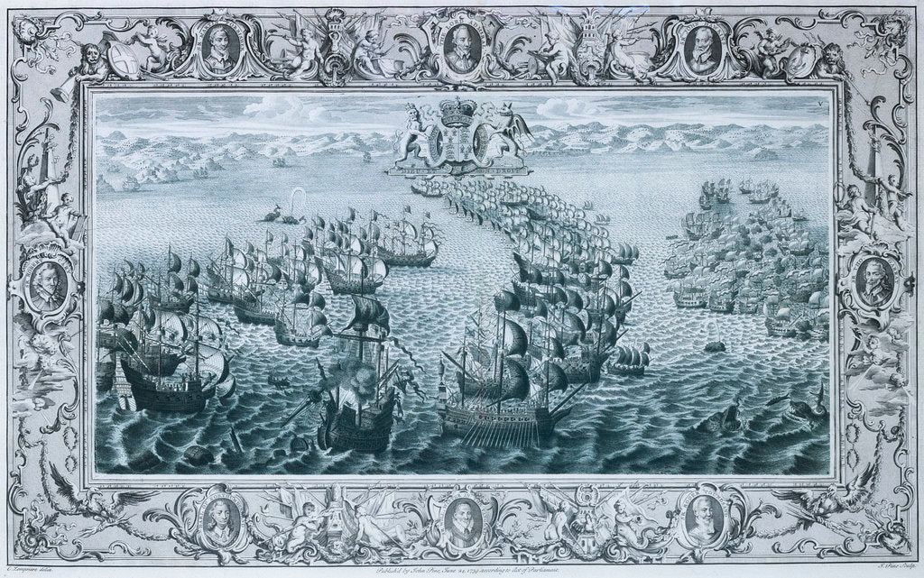 Detail of The Spanish Armada, 1588 by C. Lempriere