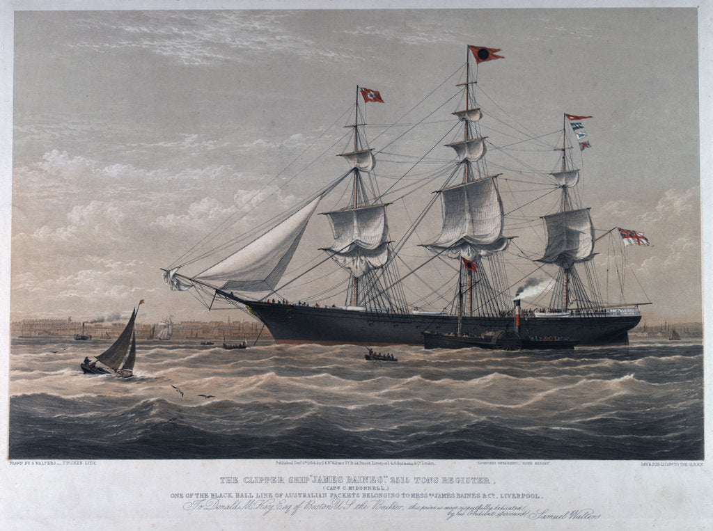 Detail of Clipper ship 'James Baines' by Samuel Walters