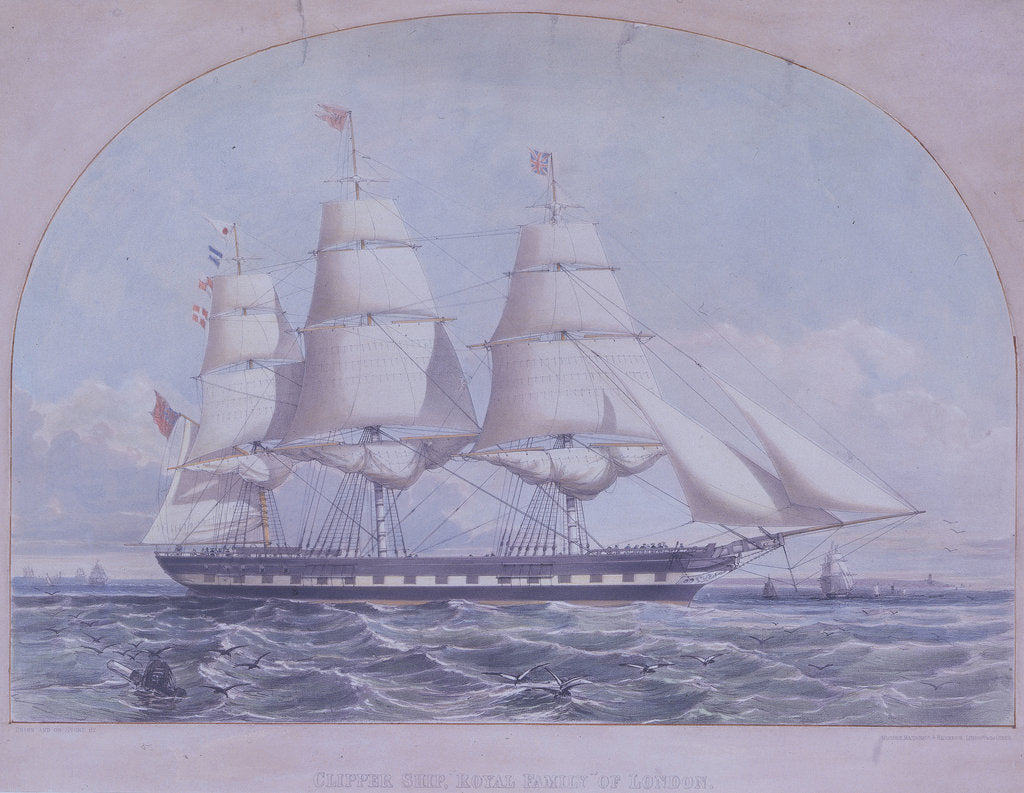 Detail of Clipper Ship 'Royal Family of London' by Maclure